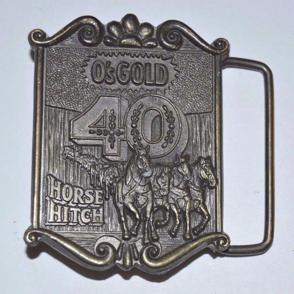 Vintage Original 1970's O's Gold Seed Company Brass Belt Buckle Farming Rare